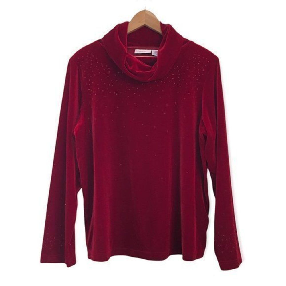Vintage Jaclyn Smith Red Cowl Neck Sweater Women’s Size X - Picture 10 of 10